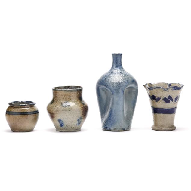 four-pieces-of-north-carolina-cobalt-decorated-pottery