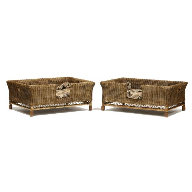 pair-of-wicker-dog-beds