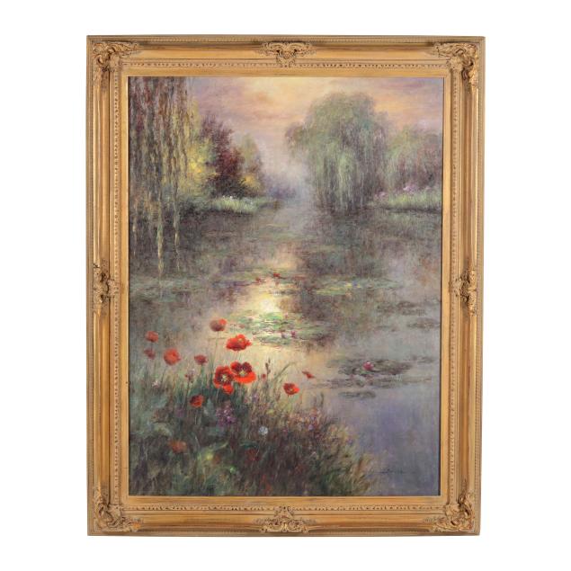 jian-ye-liu-chinese-b-1972-i-willows-and-water-lillies-i