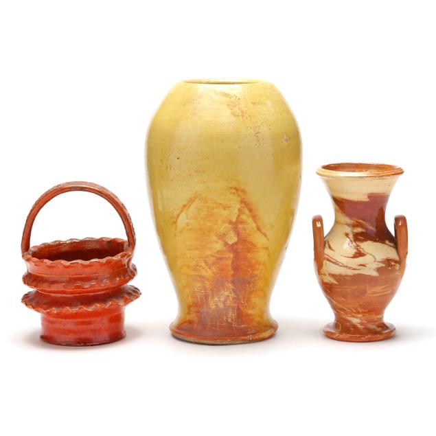 three-vintage-north-carolina-pottery-forms