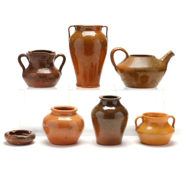 seven-vintage-north-carolina-pottery-vessels
