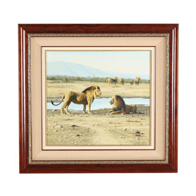 craig-bone-zimbabwean-b-1955-landscape-with-lions