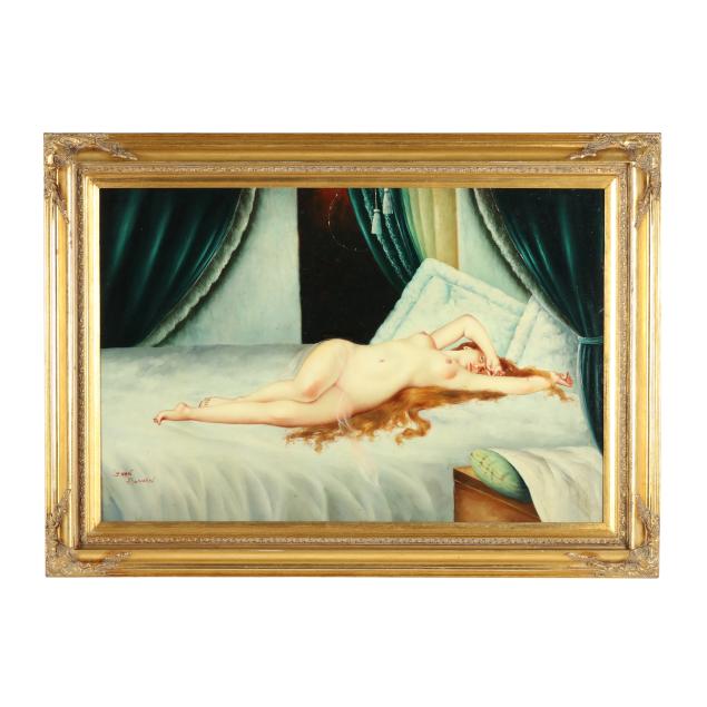 john-bowen-american-late-20th-century-reclined-nude