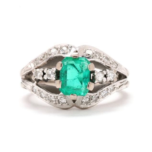 vintage-white-gold-emerald-and-diamond-ring