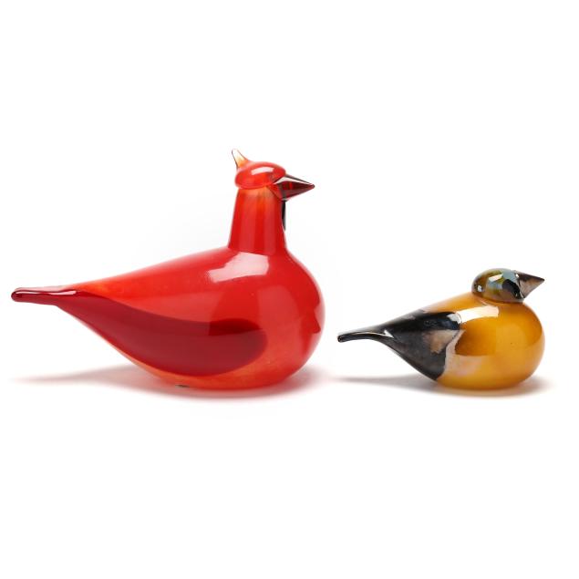 oiva-toikka-finland-1931-2019-two-art-glass-birds