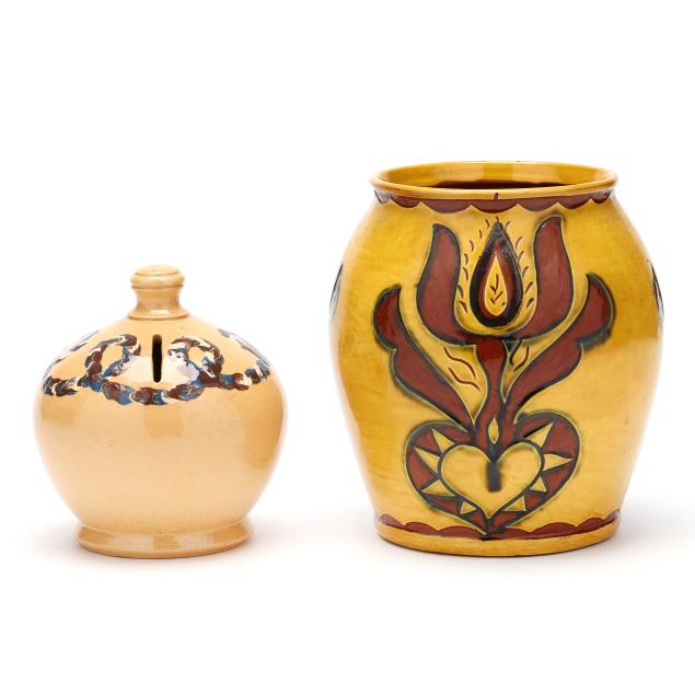 two-yellow-glaze-pottery-forms