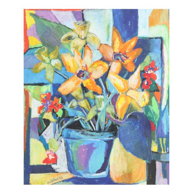 sid-oakley-nc-1932-2004-abstract-still-life-with-daffodils