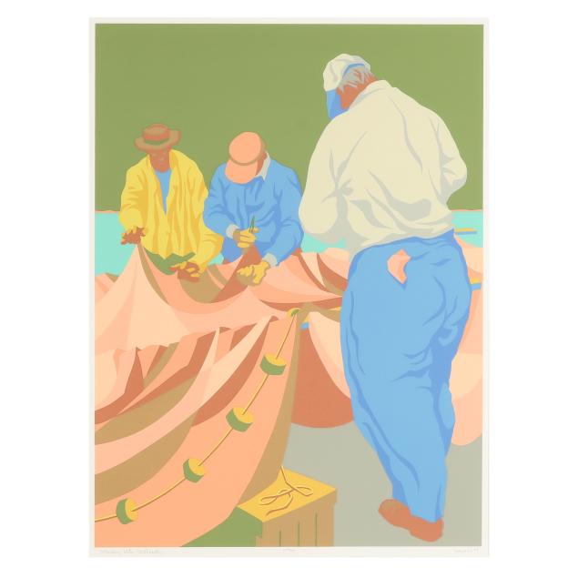 claude-howell-nc-1915-1997-i-mending-nets-northeaster-i
