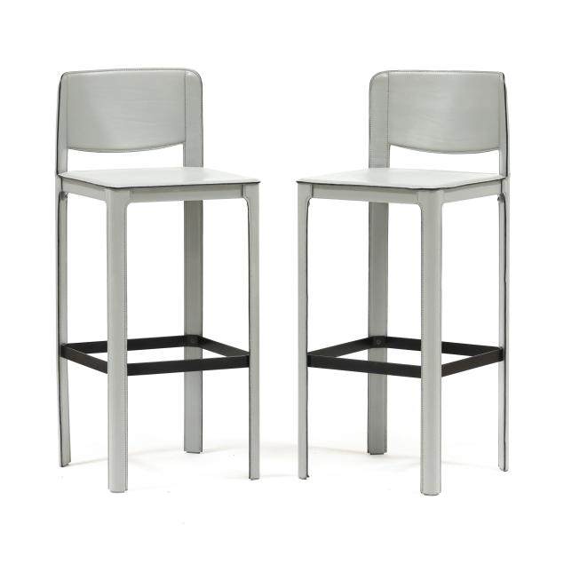 matteo-grossi-pair-of-post-modern-leather-barstools