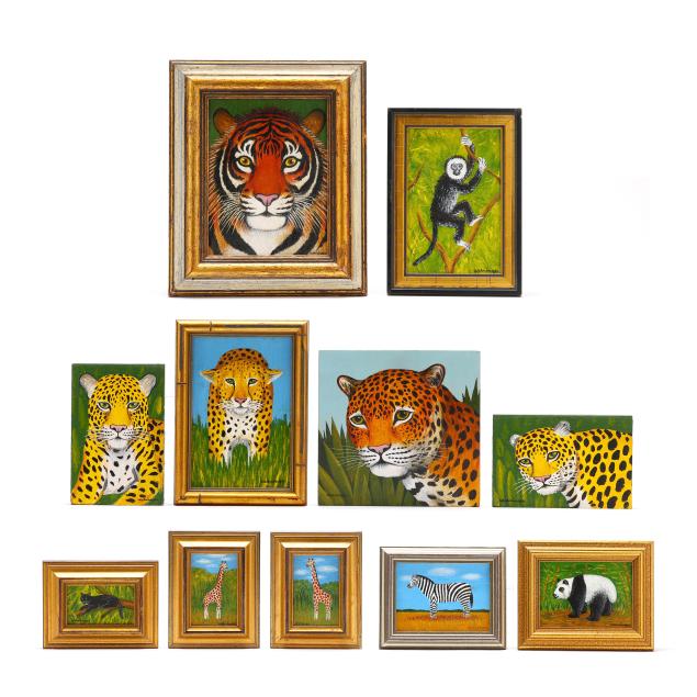 charles-wehringer-american-20th-century-eleven-miniature-jungle-animal-paintings