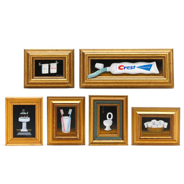 charles-wehringer-american-20th-century-six-miniature-bathroom-paintings