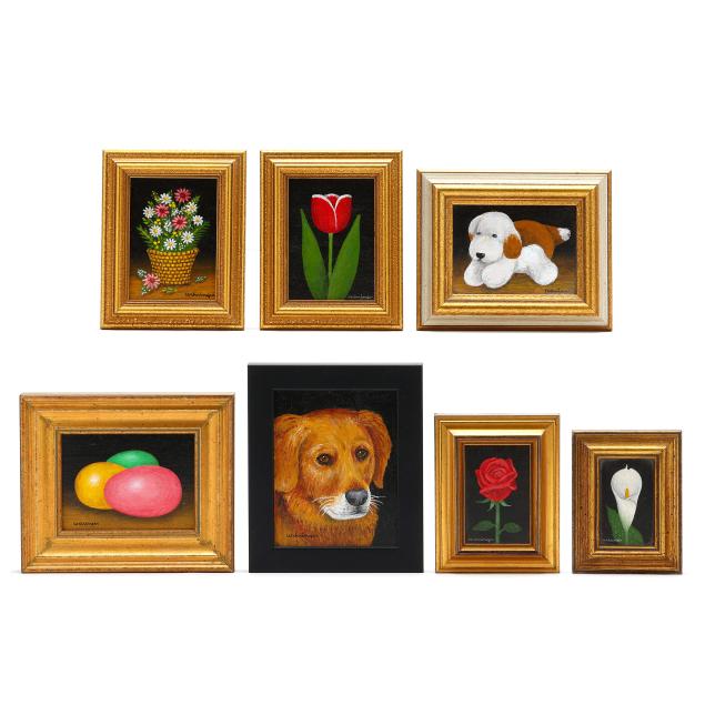charles-wehringer-american-20th-century-seven-miniature-paintings-springtime-theme