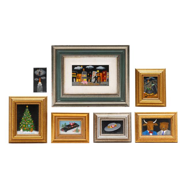 charles-wehringer-american-20th-century-seven-miniature-paintings-holiday-theme