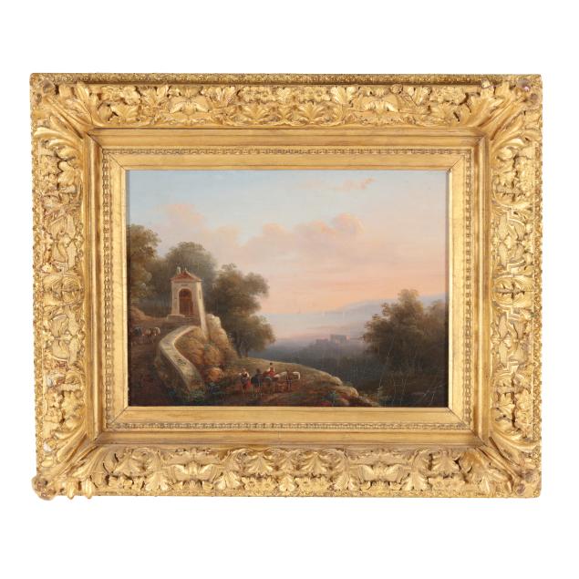 honorine-lajoye-french-19th-century-i-mountainous-landscape-with-figures-and-pack-donkey-on-path-i