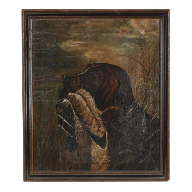 german-school-early-20th-century-dog-holding-duck