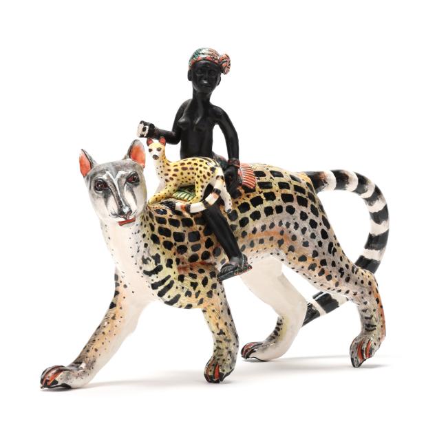 ardmore-studio-sculpture-of-woman-astride-a-large-cat