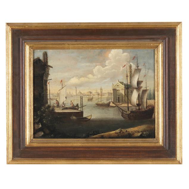 dutch-school-18th-century-harbor-scene-with-figures