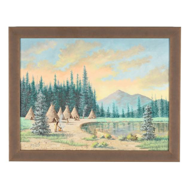 jean-clarke-american-late-20th-century-landscape-with-native-american-village