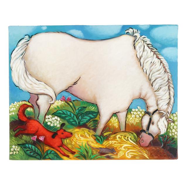 linda-carter-holman-american-landscape-with-horse-dog-mouse