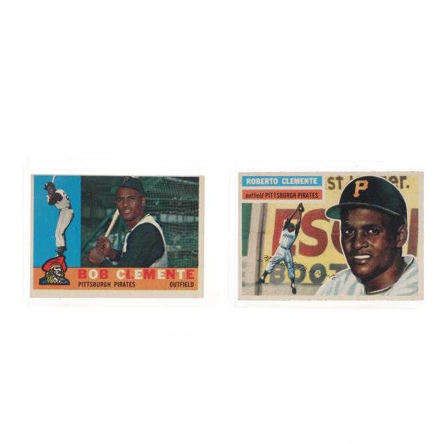 1956-and-1960-topps-roberto-clemente-baseball-cards