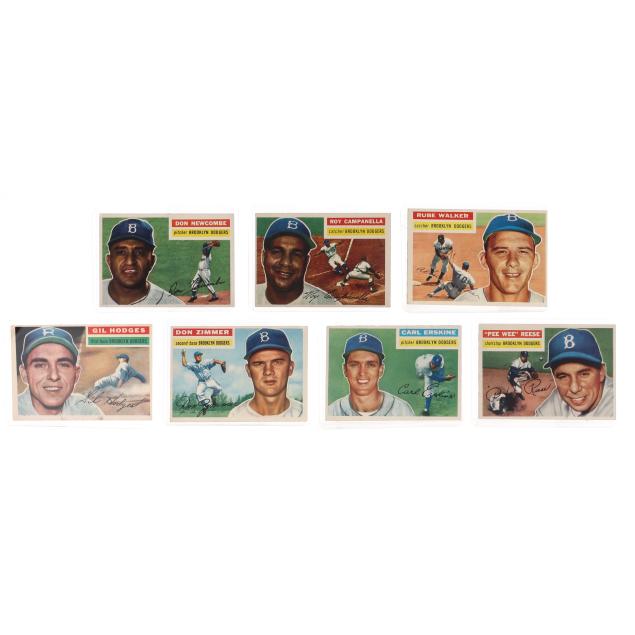seven-1956-brooklyn-dodgers-baseball-cards
