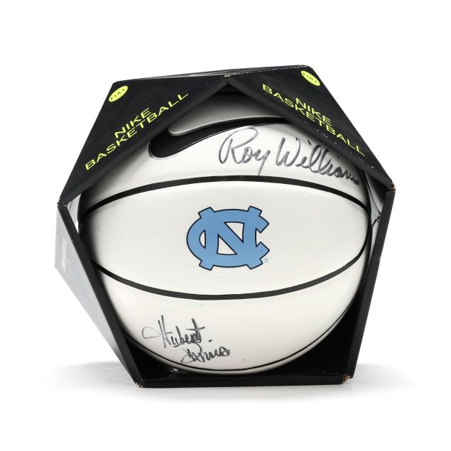 unc-tarheel-autographed-basketball-roy-wiliams-and-hubert-davis