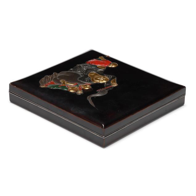 オバレク SSペーパー A Japanese Black Lacquer Suzuribako Writing Box (Lot 1316