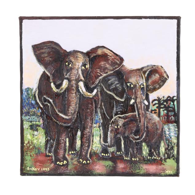 konstantin-bokov-ukranian-american-b-1940-elephant-family