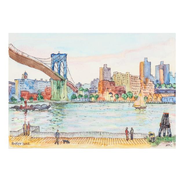 konstantin-bokov-ukranian-american-b-1940-brooklyn-bridge-landscape