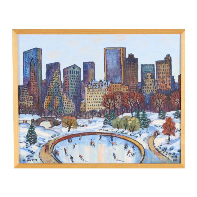 konstantin-bokov-ukranian-american-b-1940-new-york-cityscape-with-ice-skating-rink