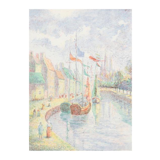 hughes-claude-pissarro-french-b-1935-i-le-port-de-quimper-i