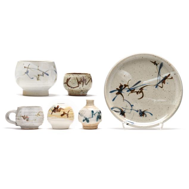 cynthia-bringle-penland-nc-b-1939-six-pottery-forms