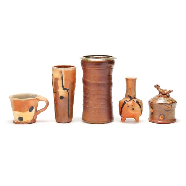five-earth-tone-pottery-vessels