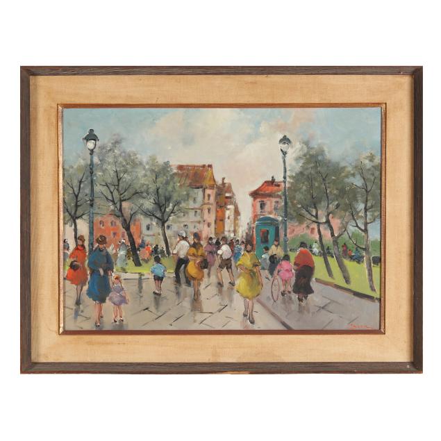 bruno-cazou-italian-20th-century-parisian-street-scene-with-figures