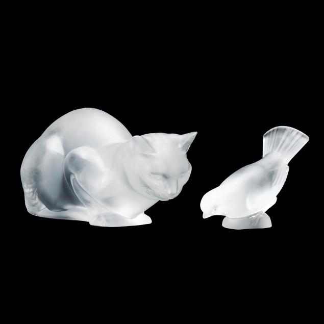 lalique-crystal-cat-and-bird