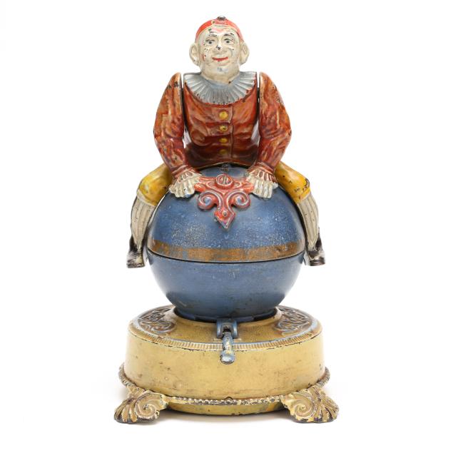 j-e-stevens-ct-1843-1950-acrobatic-clown-mechanical-coin-bank