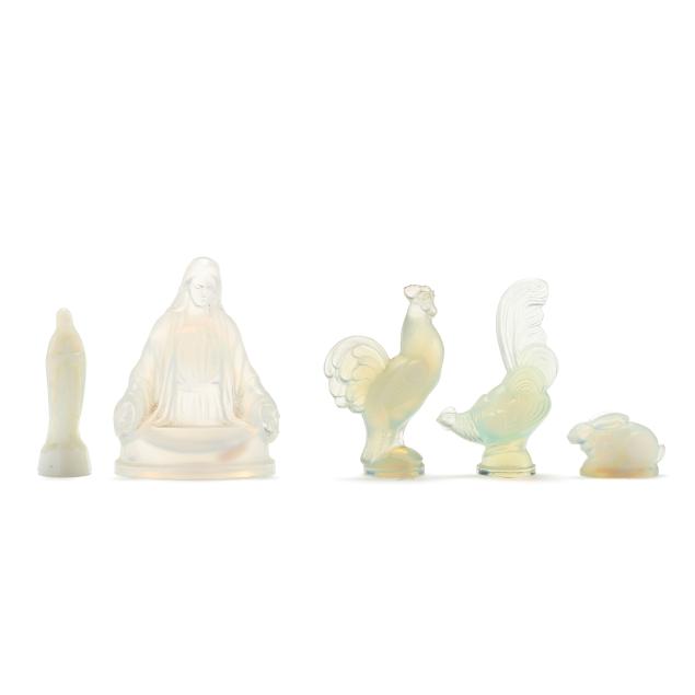 five-sabino-opalescent-glass-figures