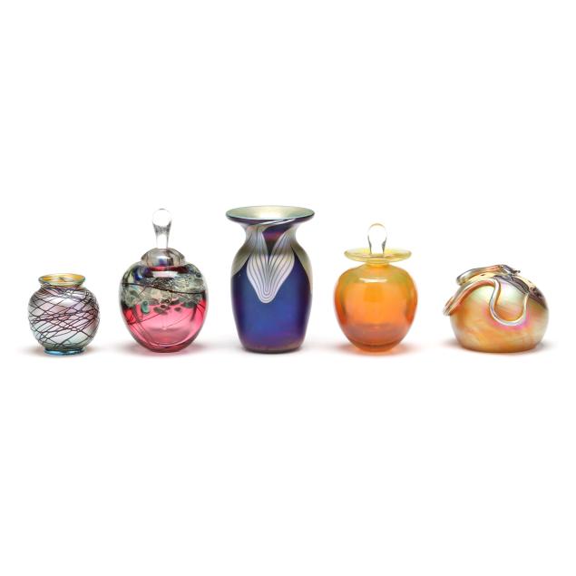 five-pieces-of-signed-american-art-glass