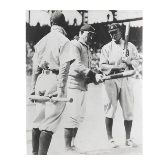 framed-autograph-of-ty-cobb-and-photo-i-ty-cobb-and-honus-wagner-discussing-batting-i