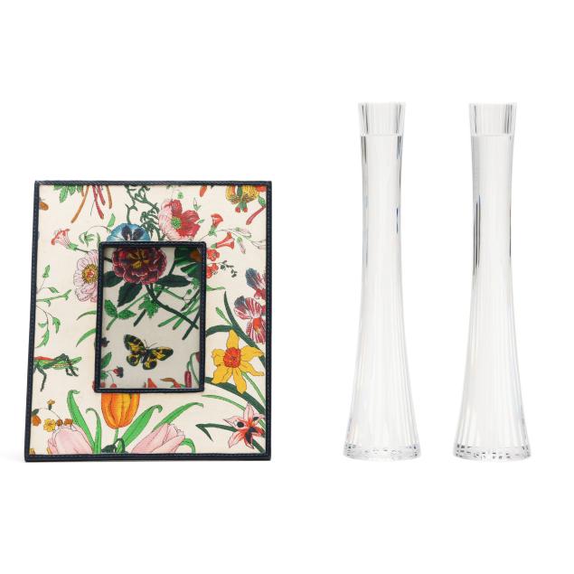 pair-of-calvin-klein-candlesticks-and-a-gucci-frame