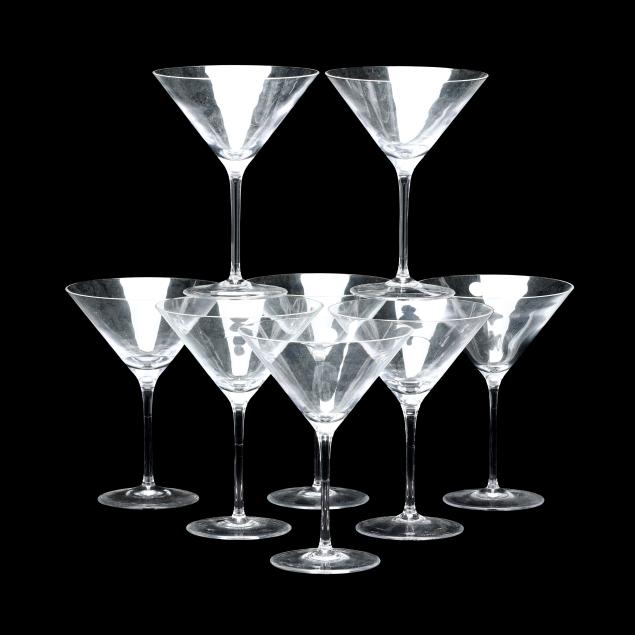 eight-tiffany-co-crystal-martini-glasses