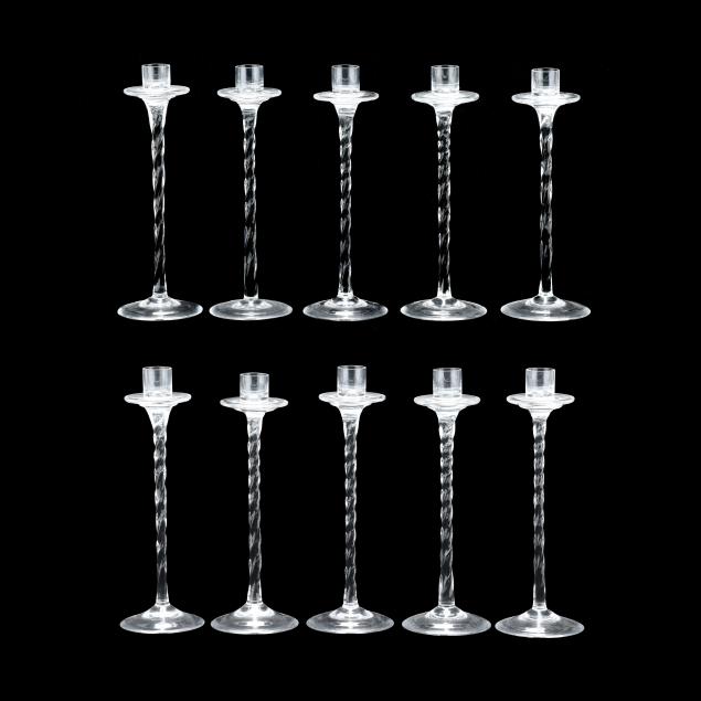 vilca-set-of-ten-spiral-twist-glass-candlesticks
