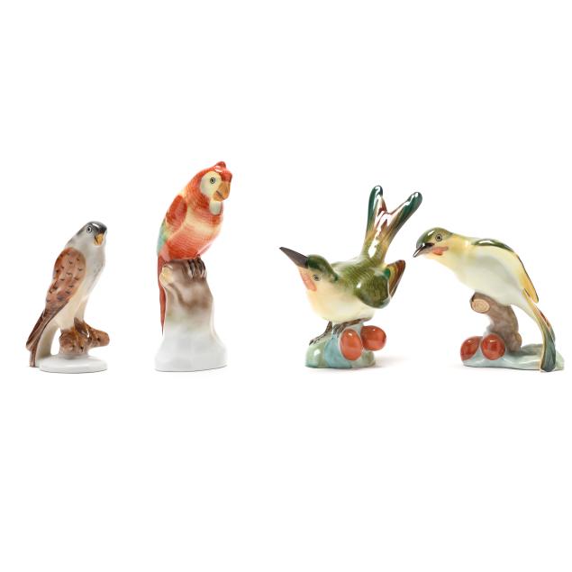 herend-four-natural-porcelain-birds