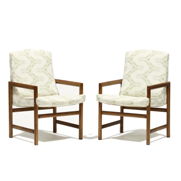 pair-of-modernist-upholstered-walnut-armchairs