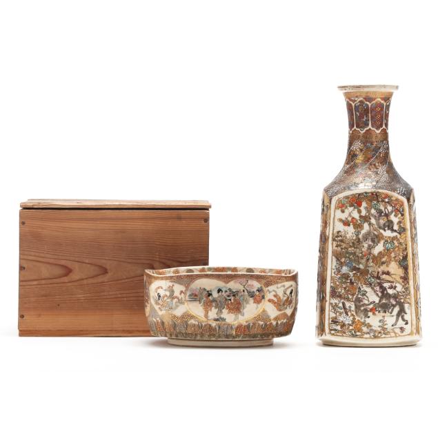 a-japanese-satsuma-sake-jar-and-square-bowl