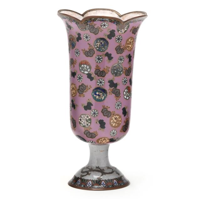an-unusual-japanese-cloisonne-vase-on-high-foot