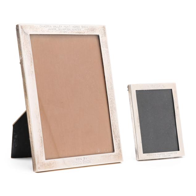 two-sterling-silver-horse-trophy-picture-frames