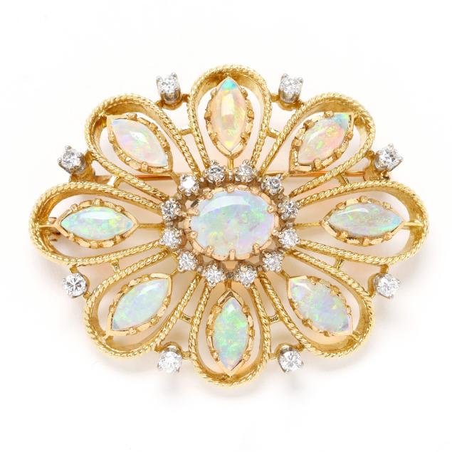 vintage-gold-opal-and-diamond-brooch