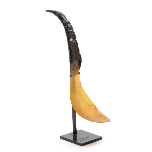 rare-northwest-coast-figural-carved-horn-feast-spoon