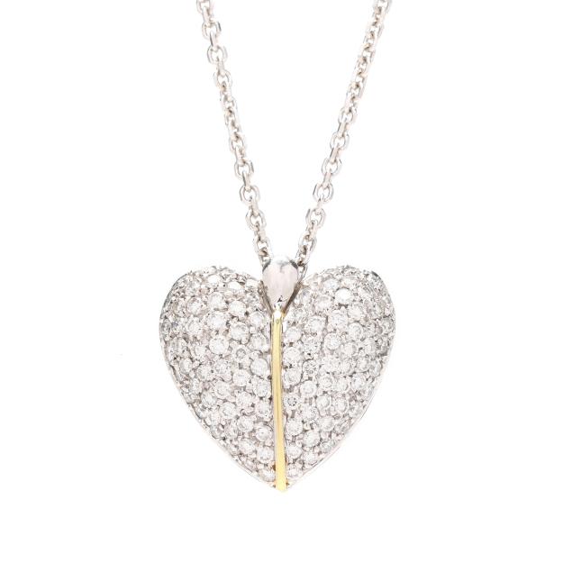 white-gold-and-diamond-heart-pendant-necklace